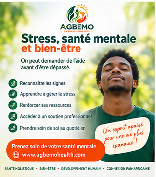 Affiche AGBEMO : stress, santé mentale et bien-être